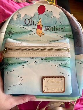 Loungefly Beige and Gold “Oh, Bother!” Winnie the Pooh Balloon Mini Backpack